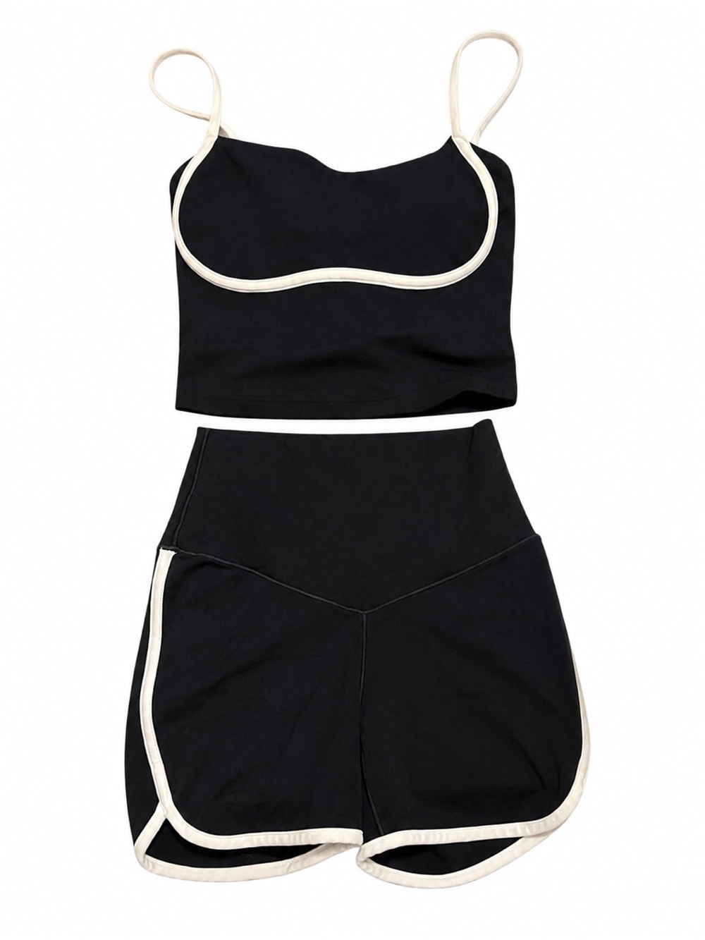 Black & White Athletic Two Piece Workout Set Size XS
